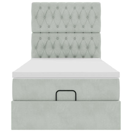 Struttura Letto Pouf con Materassi 100x200 cm Velluto