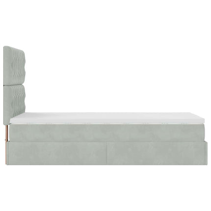 Struttura Letto Pouf con Materassi 100x200 cm Velluto