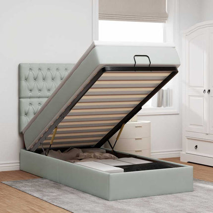 Struttura Letto Pouf con Materassi 100x200 cm Velluto