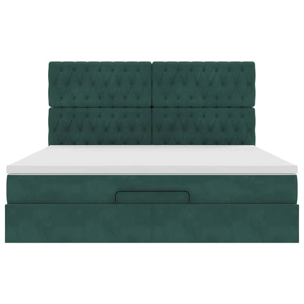 Struttura Letto Pouf con Materassi 160x200 cm Velluto