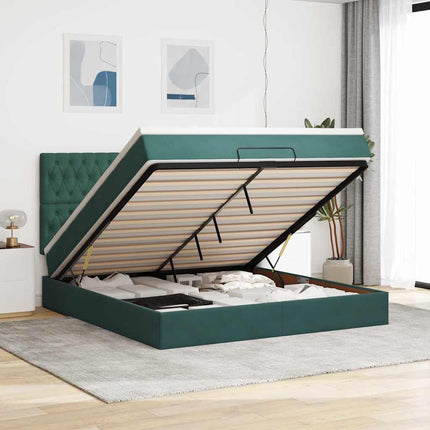Struttura Letto Pouf con Materassi 160x200 cm Velluto