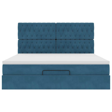 Struttura Letto Pouf con Materassi 180x200 cm Velluto