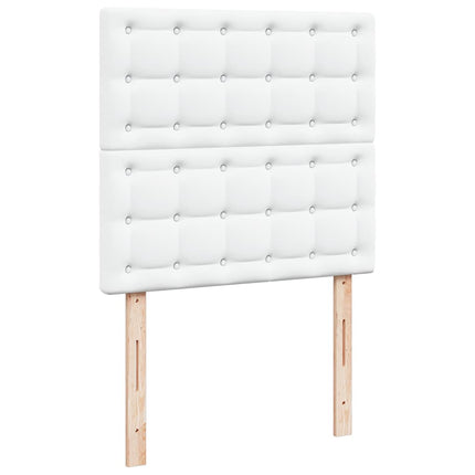 Pouf Letto con Materassi e LED Bianco Puro 160x200cm Similpelle
