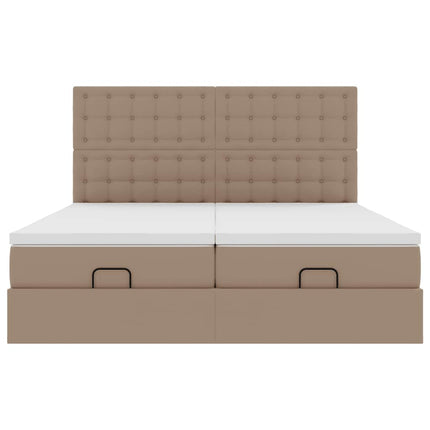Struttura Letto Pouf con Materassi 200x200cm Similpelle