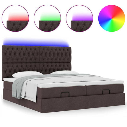 Struttura Letto Pouf con Materassi 200x200 cm in Tessuto