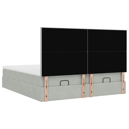 Struttura Letto Pouf con Materassi 180x200 cm Velluto