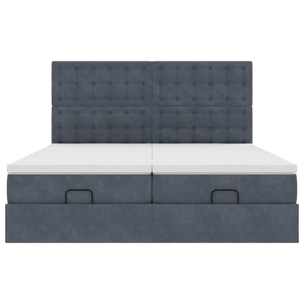 Struttura Letto Pouf con Materassi 200x200 cm Velluto