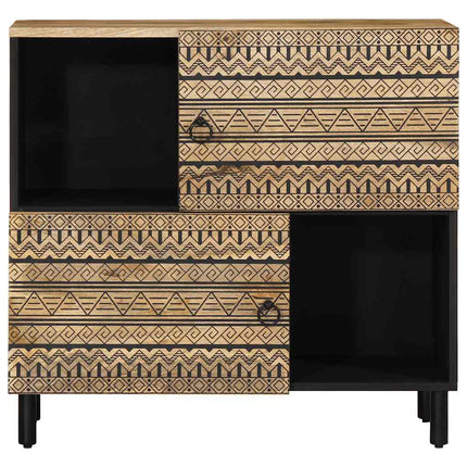 Credenza 80x33,5x75 cm in Legno Massello di Mango Grezzo