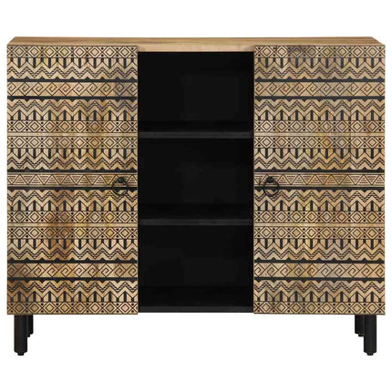 Credenza 90x33,5x75 cm in Legno Massello di Mango Grezzo