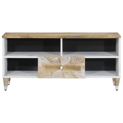 Mobile Porta TV 100x33,5x46 cm in Legno Massello di Mango