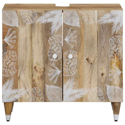 Mobile Lavabo da Bagno 62x33x58cm in Legno Massello di Mango