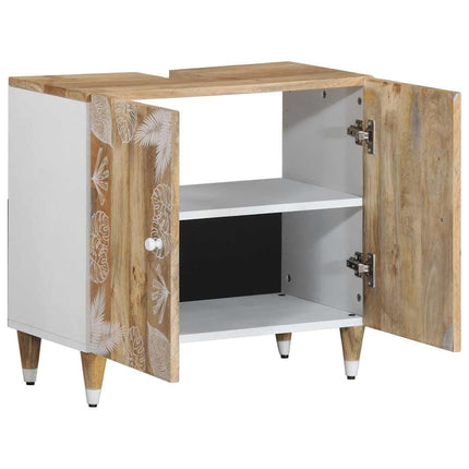 Mobile Lavabo da Bagno 62x33x58cm in Legno Massello di Mango