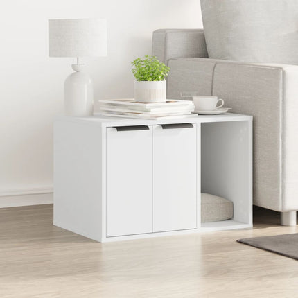 Recinto Lettiera Gatti Bianco 60x40x40 cm in Truciolato