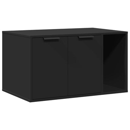 Recinto per Lettiera per Gatti Nero 80x50x45 cm in Truciolato