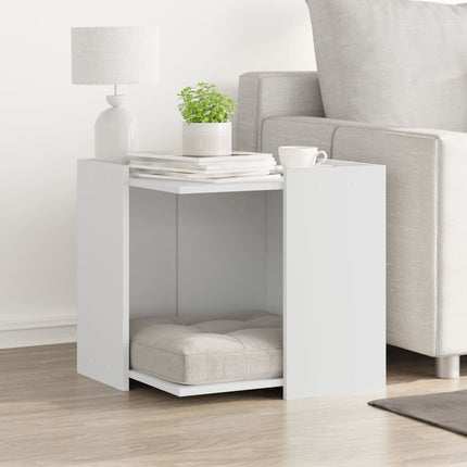 Recinto per Lettiera per Gatti Bianco 53x53x51 cm in Truciolato