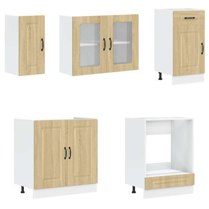 Set Mobili da Cucina 8 pz Kalmar Rovere Sonoma in Truciolato