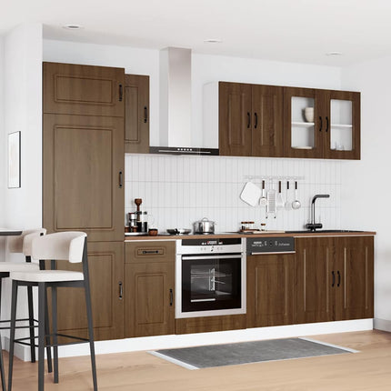 Set Mobili da Cucina 8 pz Kalmar Rovere Marrone in Truciolato
