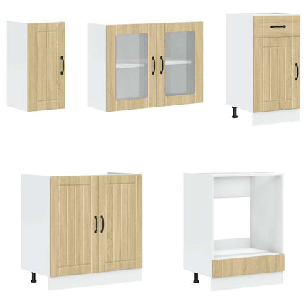 Set Mobili da Cucina 8 pz Kalmar Rovere Sonoma in Truciolato