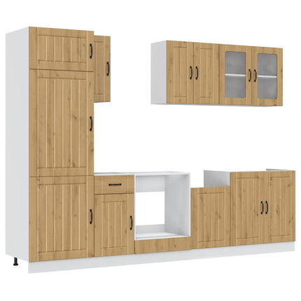 Set Mobili da Cucina 8 pz Kalmar Rovere Artigianale Truciolato