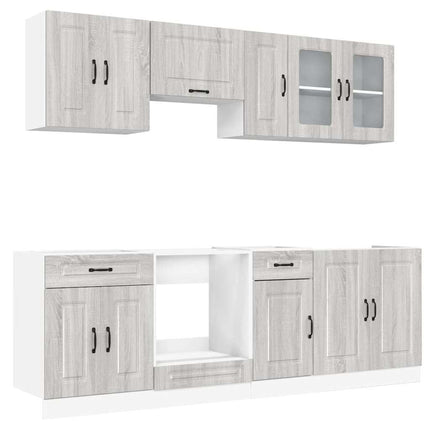 Set Mobili da Cucina 8 pz Kalmar Grigio Sonoma in Truciolato