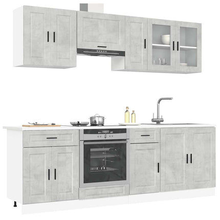 Set Mobili da Cucina 8 pz Kalmar Grigio Cemento in Truciolato