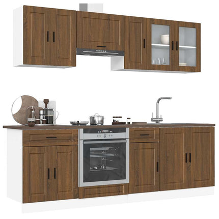 Set Mobili da Cucina 8 pz Kalmar Rovere Marrone in Truciolato