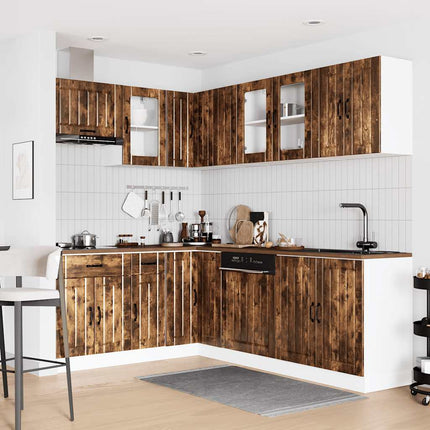 Set Mobili da Cucina 11 pz Lucca Rovere Fumo in Truciolato