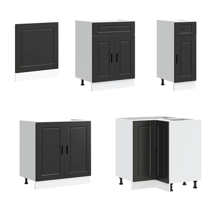Set Mobili da Cucina 11 pz Porto Neri Legno Multistrato