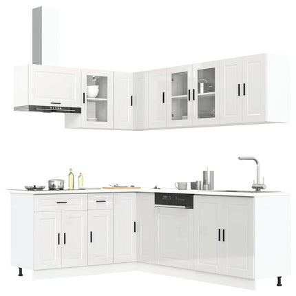 Set Mobili da Cucina 11 pz Porto Bianchi Lucido in Truciolato