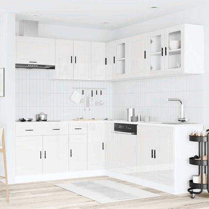 Set Mobili da Cucina 11 pz Porto Bianchi Lucido in Truciolato