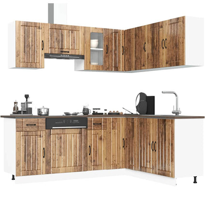 Set Mobili da Cucina 11 pz Kalmar Legno Vecchio in Truciolato