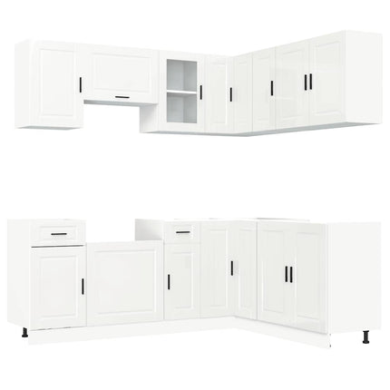 Set Mobili da Cucina 11 pz Porto Bianchi Lucido in Truciolato