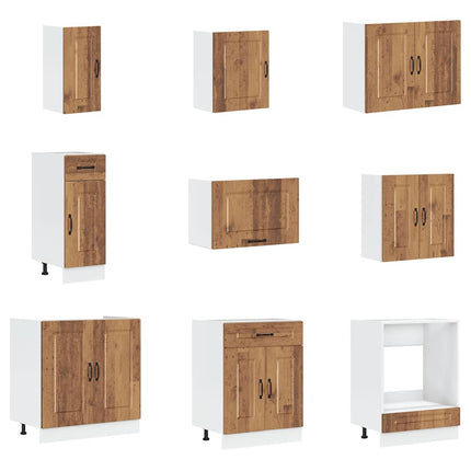 Set Mobili da Cucina 14 pz Kalmar Legno Vecchio in Truciolato