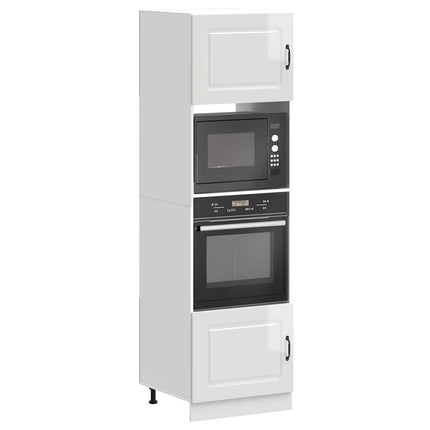 Armadi Forno 2 pz Lucca Bianchi Lucido in Legno Multistrato