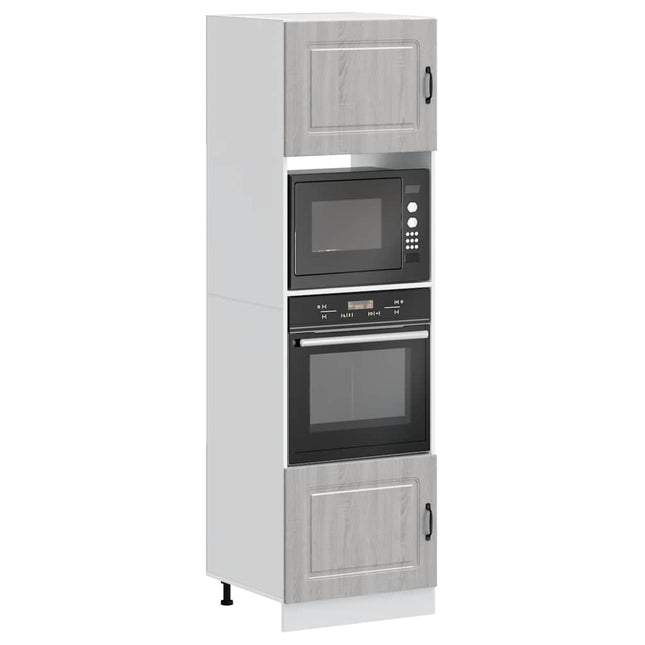 Armadi Forno 2 pz Lucca Grigio Sonoma in Legno Multistrato