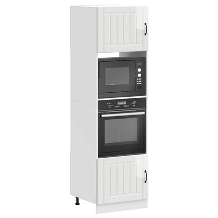 Armadi Forno 2 pz Kalmar Bianchi Lucido in Legno Multistrato
