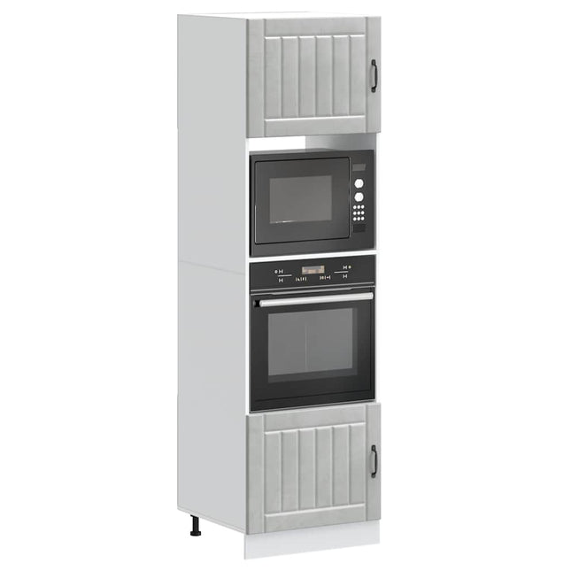 Armadi Forno 2 pz Kalmar Grigio Cemento in Legno Multistrato