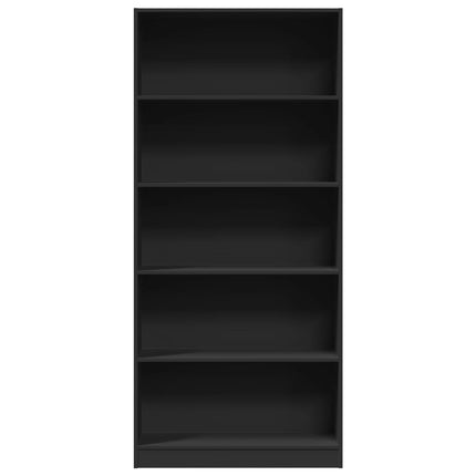 Libreria Nera 80x24x176 cm in Legno Multistrato