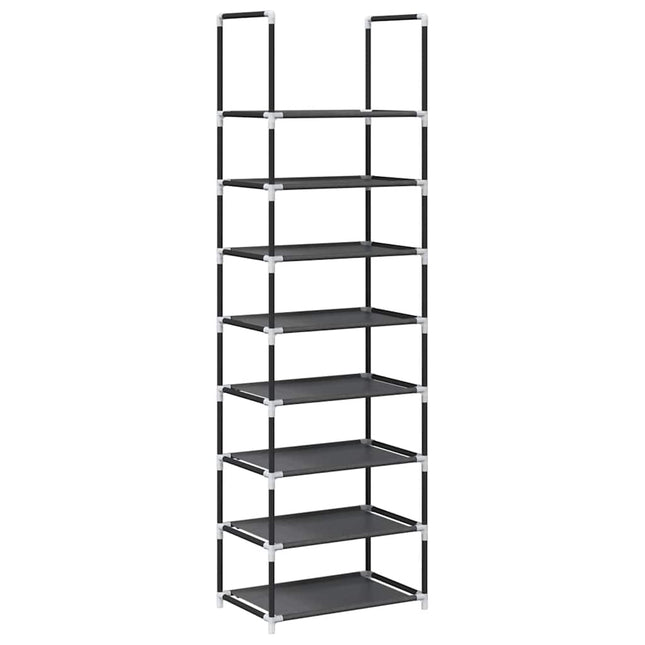 Scarpiera 8 Ripiani Nera 44x28x145 cm in Tessuto Non Tessuto