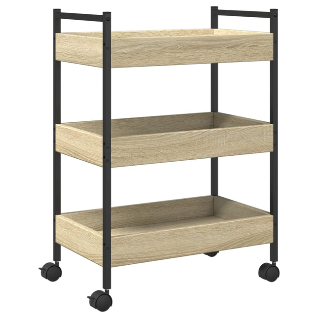 Carrello da Cucina Rovere Sonoma 50x30x70 cm Legno Multistrato