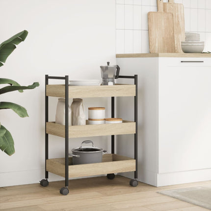 Carrello da Cucina Rovere Sonoma 50x30x70 cm Legno Multistrato
