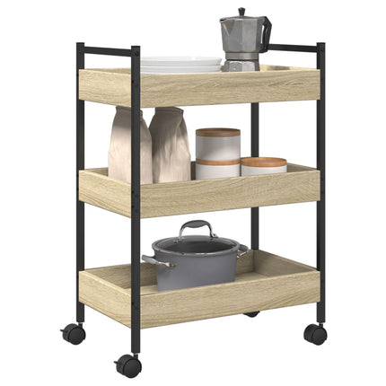 Carrello da Cucina Rovere Sonoma 50x30x70 cm Legno Multistrato