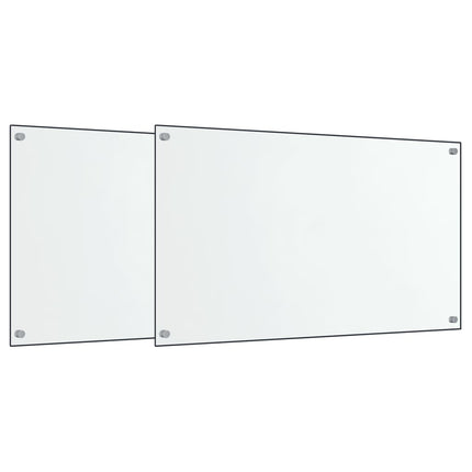 Paraschizzi per Cucina 2 pz Trasparente 70x60cm Vetro Temperato