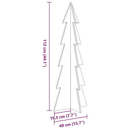 Albero di Natale Marrone Cera 112 cm in Legno Massello di Pino