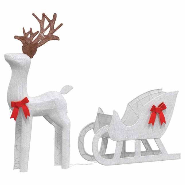 Decorazione Natalizia Renna e Slitta 100 LED Bianco Freddo