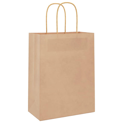 Sacchetti di Carta 50 pz con Manici Marrone 21x11x28 cm