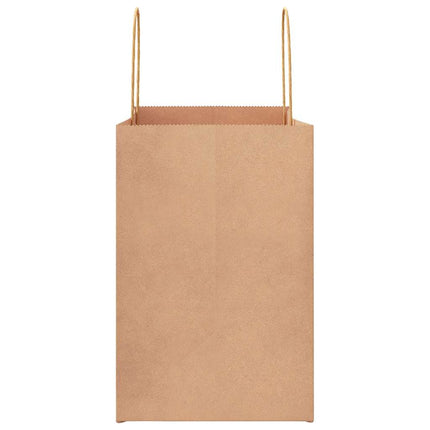 Sacchetti di Carta Kraft 50 pz con Manici Marrone 26x17x25 cm