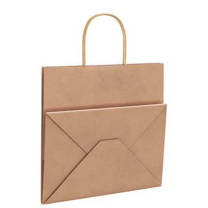 Sacchetti di Carta Kraft 50 pz con Manici Marrone 26x17x25 cm