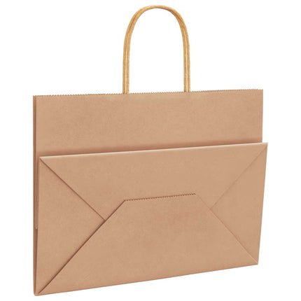 Sacchetti di Carta Kraft 50 pz con Manici Marrone 32x17x25 cm