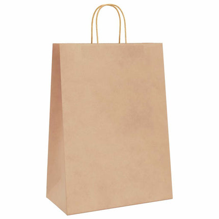 Sacchetti di Carta Kraft 50 pz con Manici Marrone 32x17x44 cm